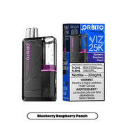 BLUEBERRY RASPBERRY PEACH ORBITO VIZ 25K DISPOSABLE VAPE